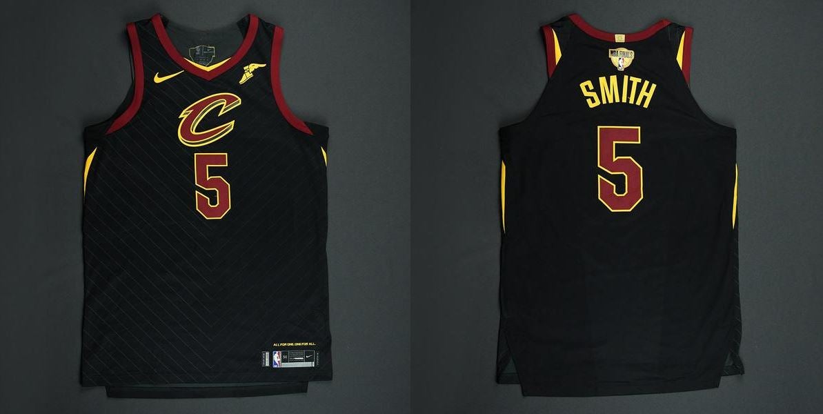2018 Finals Patch J.R. Smith Cavaliers Gray Jersey