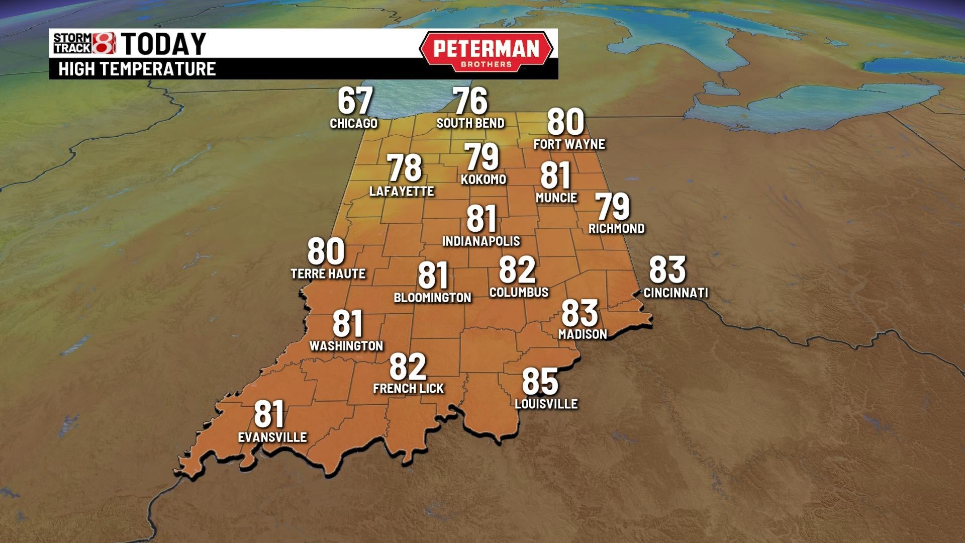 Another warm day with storms Sunday night