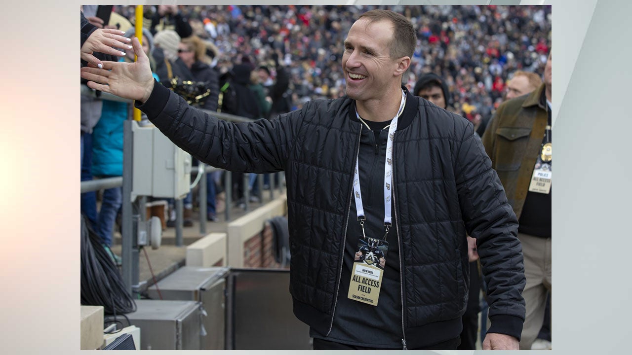 Drew Brees debuts at Purdue practice as interim coach - WISH-TV |  Indianapolis News | Indiana Weather | Indiana Traffic