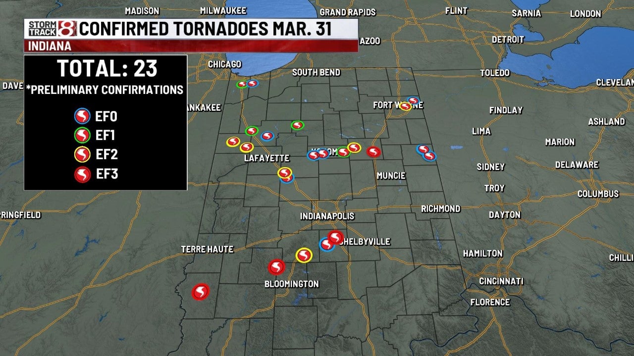 What we know about 23 tornadoes that hit Indiana on March 31April 1