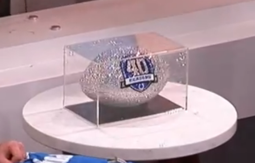 Indianapolis Colts Crystal Football in WISH-TV Studio. (WISH Photo)