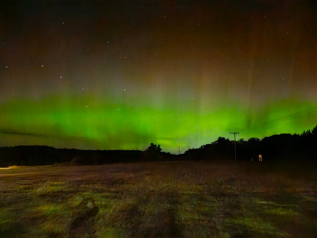The northern lights at 11:15 p.m., on Sept. 18, 2023, in Gaylord, Mich. (Provided Photo/NWS Gaylord)