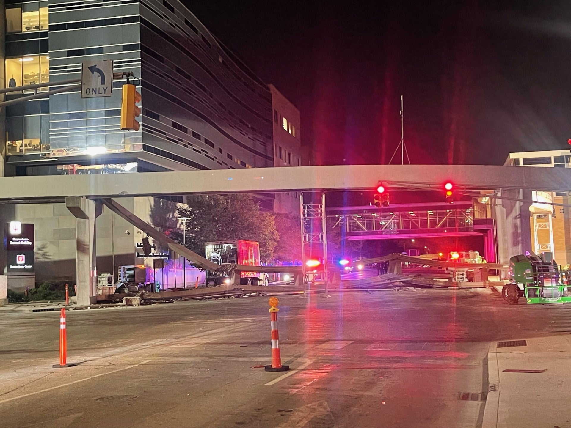 1 killed after beam collapses from old People Mover near IU Health Methodist Hospital