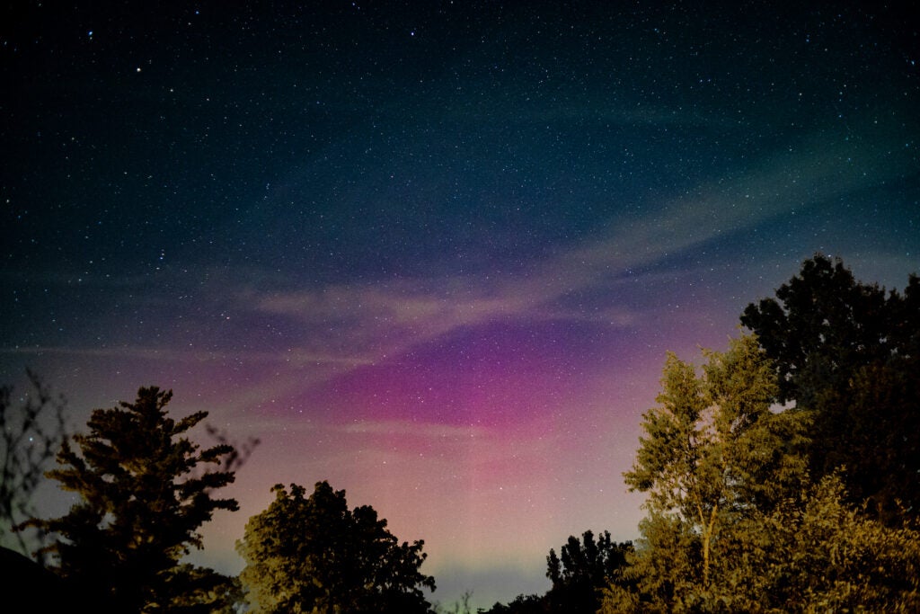 Still shot of the northern lights as seen in LaPorte County, Ind., on Sept. 18, 2023. (Provided Photo/Patrick Thompson)