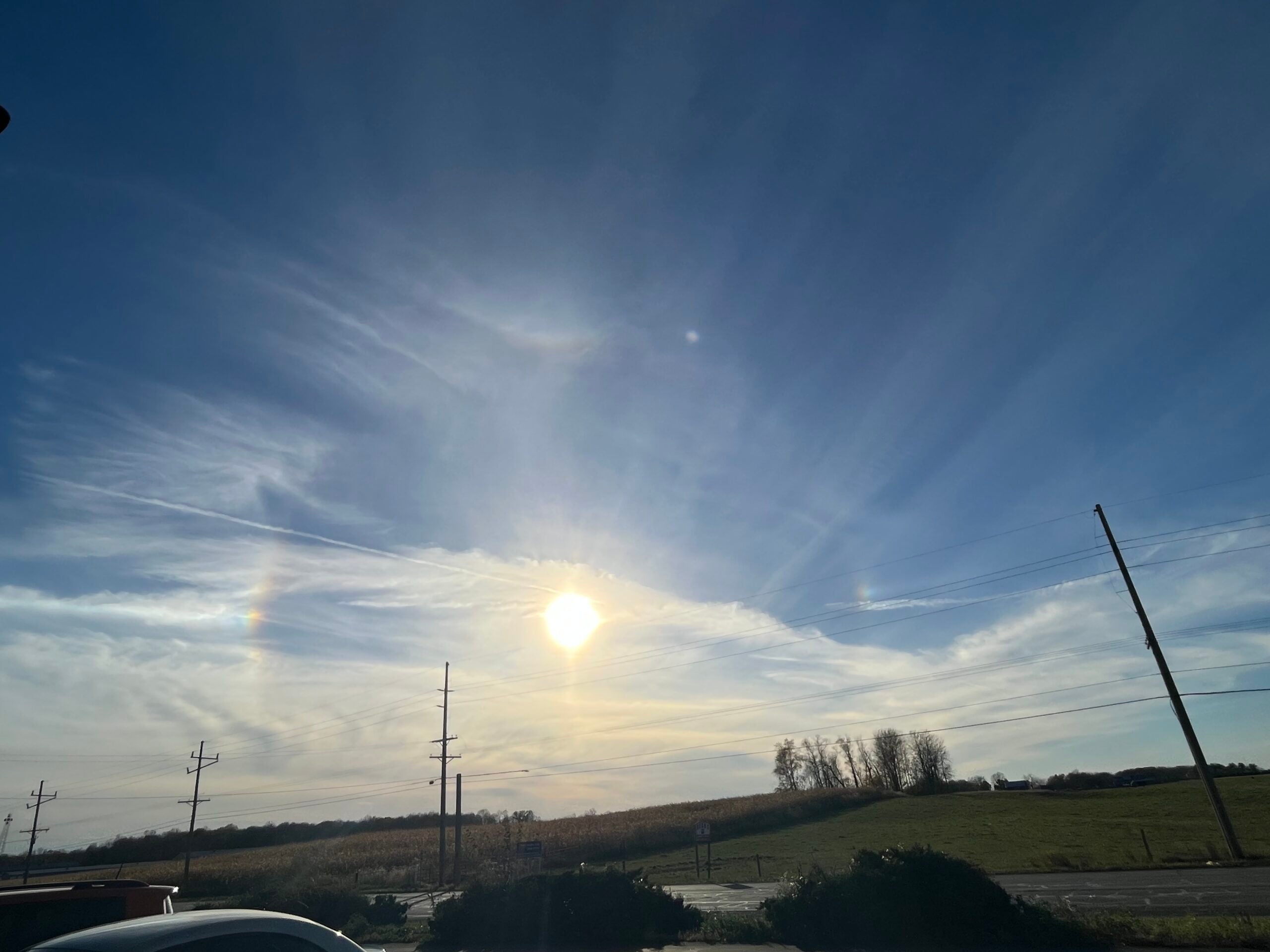 A sun dog was spotted across Indiana on Nov. 9, 2023.
