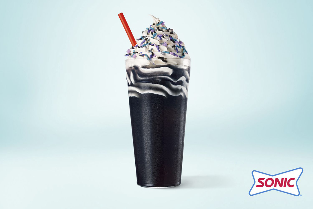 You could be sipping on an all-black drink from Sonic when Monday's solar eclipse reaches totality. Sonic's Blackout Slush Float is a blend of summertime slushy goodness, vanilla soft serve, and Blackout syrup (cotton candy and dragon fruit flavor) topped with super cosmic blue and purple galaxy sprinkles. With every purchase of the float, you’ll receive one free pair of solar eclipse viewing glasses (while supplies last). The Blackout Slush Float is available through May 5. (Provided Photo/Sonic)