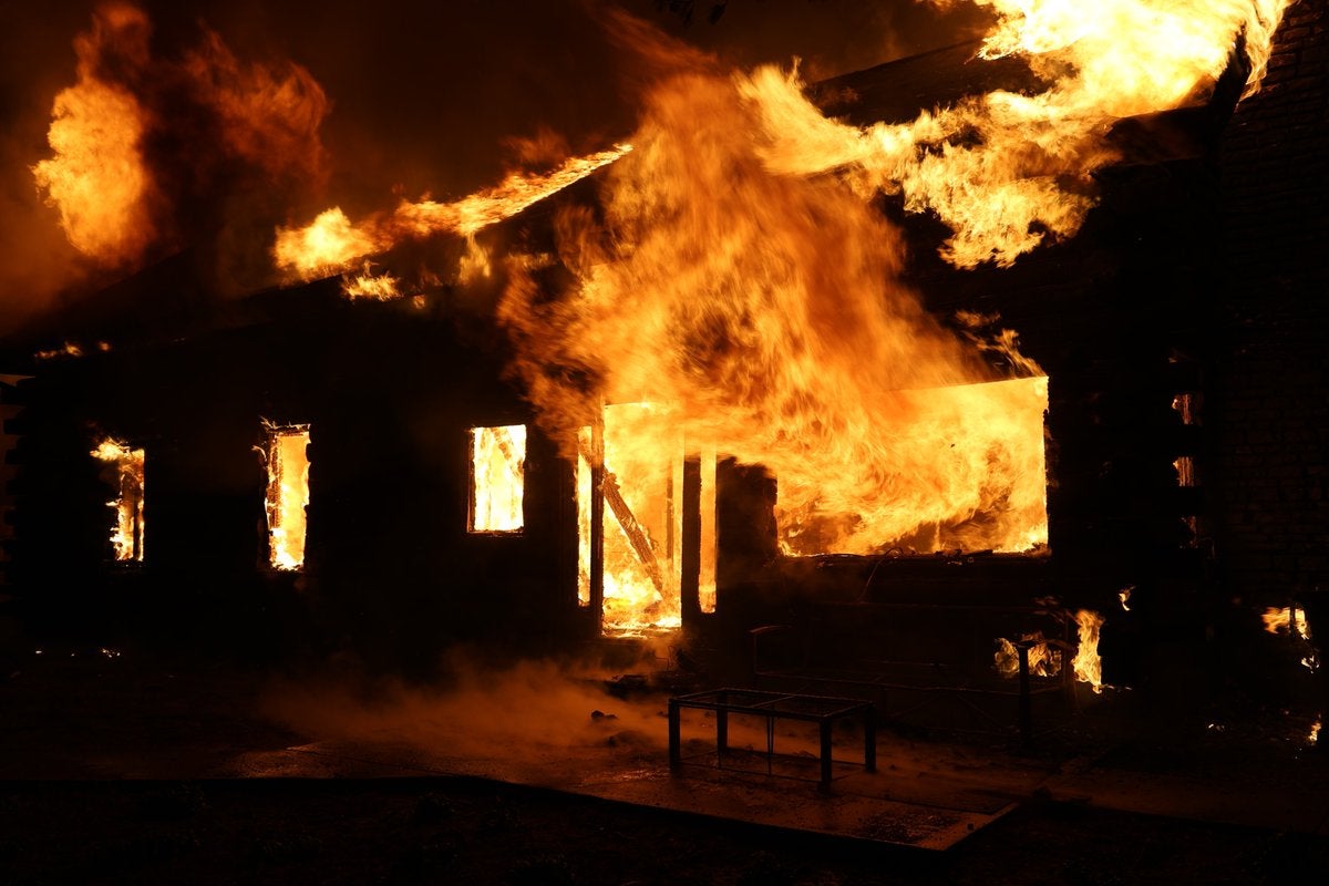 A home on the southwest side of Indianapolis on Thompson Road was destroyed after a fire tore through the house on the evening of March 9, 2024.