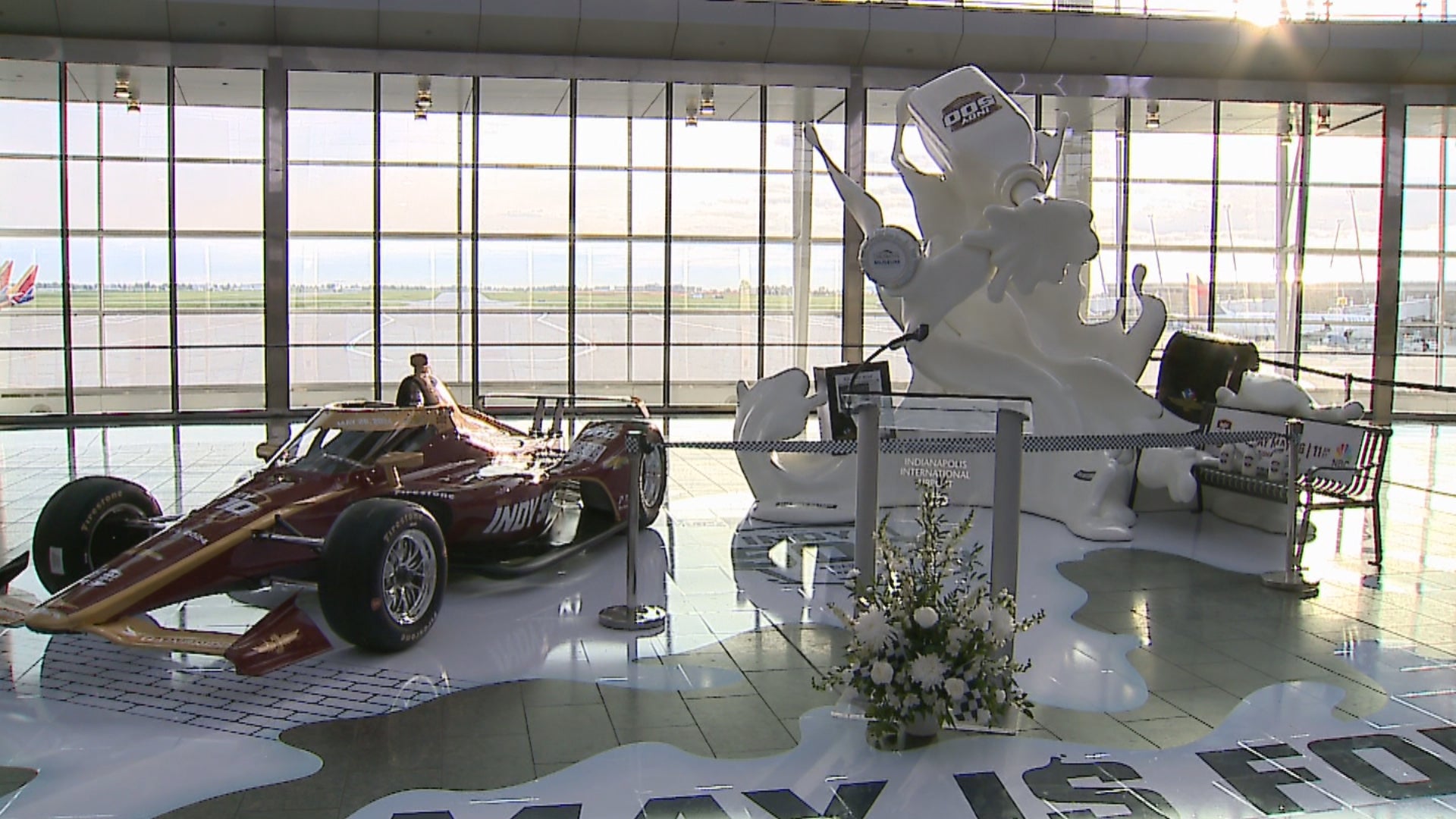 IND airport sculpture celebrates what Indy 500 winners drink